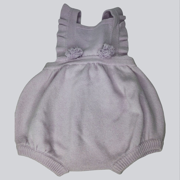 Cashmere 4 Ply Ruffled Romper Adjustable Straps Luxury Cottagecore Bloomers Sz 3 - Picture 4 of 13